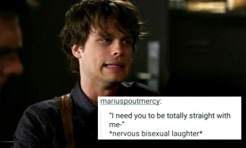 lesbianclaryfray - bisexual Spencer Reid + tumblr text posts