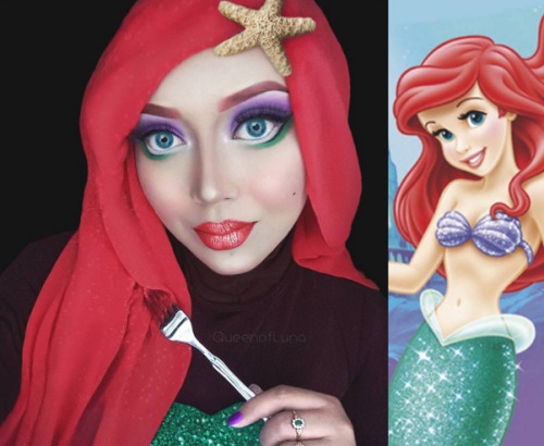 buzzfeeduk: This Woman Uses Her Hijab And Makeup To Transform Into Disney Characters