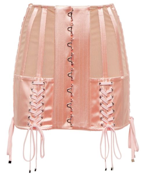 Dolce & Gabbana | lace-up corset-style satin miniskirt