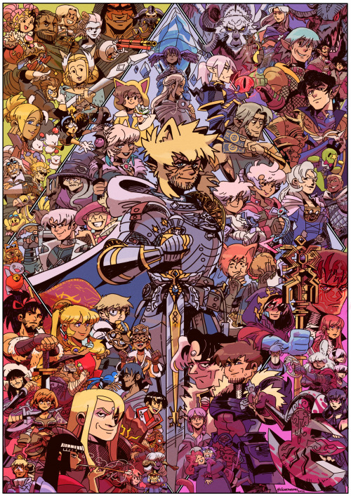 cigardoesart:  Here’s the big Final Fantasy XIV piece I’ve been teasing here for so long