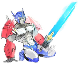 jenn-oddballpunk:  lauren-bennett:  When that Imaginarium Arcee fig was announced, I drew a Springer version, and @shamrockfloams commissioned me to draw a TFP Optimus version. Thank you so much!  @iopele @ladydragon76 