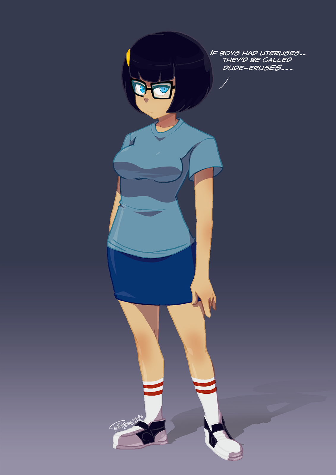 tovio-rogers:    a full body commission of tina belcher finished just in time to