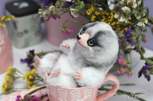  Little niffler with the heart-shaped birthmark on his nose wanted to be an arctic fox. Love this we