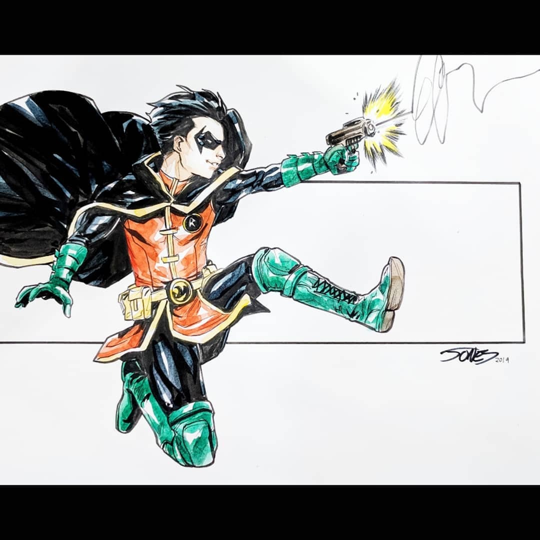 Batman  Robin Sketch in Mike Jacksons DC art Comic Art Gallery Room