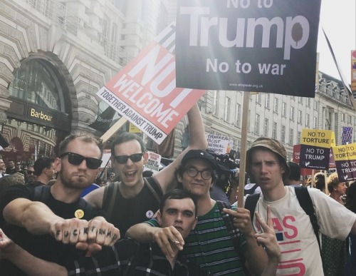tomlinfionn: Fionn and his friends went to an anti trump protest!