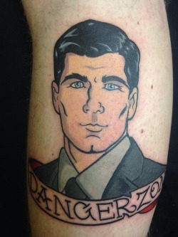 1337tattoos:  I’ve got a Tattoo of Sterling Archer - done by Lee Dobbs (Illustrated Primate)submitted by http://benasan0cean.tumblr.com