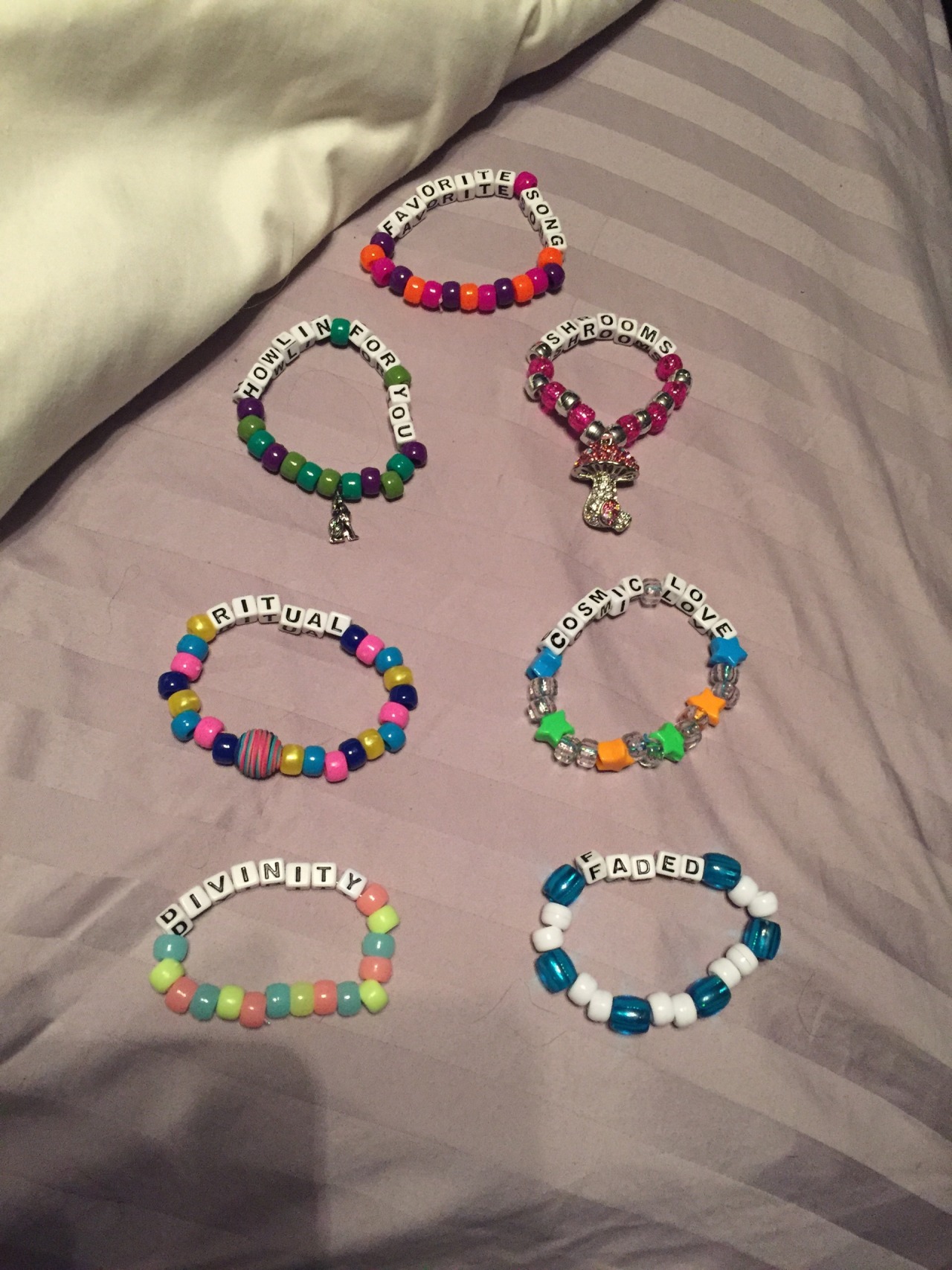 All the kandi I&rsquo;ve made for voodoo fest!! I love making these knowing I