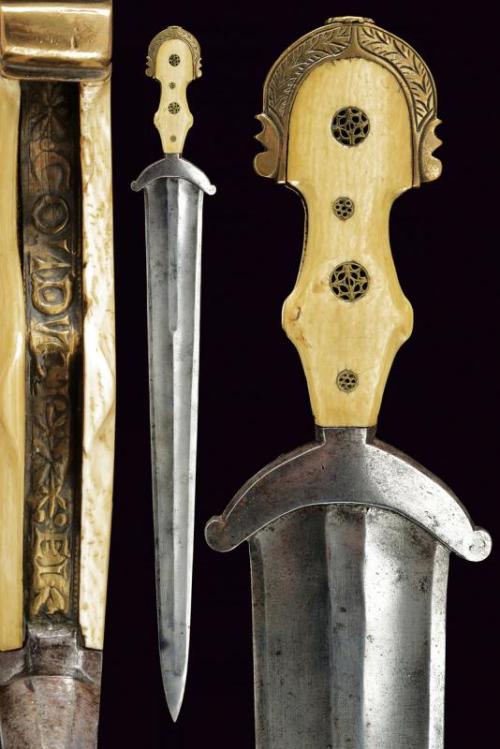 Italian cinquedea with ivory and bronze hilt, circa 1500.from Czerny’s International Auction House