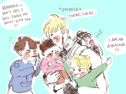 ask-uniq:  sloppy drawing of dad yixuan with little toddler UNIQ…idk..i dont love myself…my laptop crashed like 3 trimes drawing this it was a warning and now i can’t stop thinking of yixuan sleeping on the couch with a tiny uniq baby on his chest