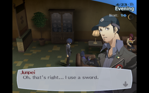 sirnucleose:  Junpei consistently says stupid things and becomes immediately aware of them 