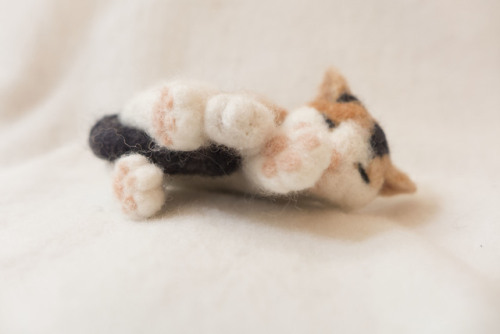 Sleeping Calico Cat Brooch available at my Etsy shopMy default position on weekends.