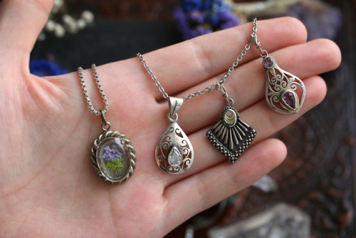 Look what’s available now - lovely handmade wire wrap silver pendants and vintage jewelry piec