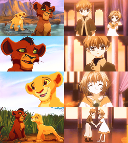 littlewolf-cherryblossom-deacti: Kiara/Kovu vs Sakura/Syaoran - for lionlookingforfeathers (=^･^=)  