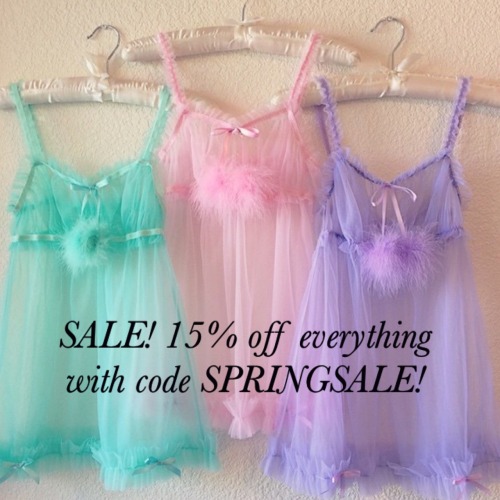 sugarlacelingerie:  Memorial Day SALE! 15% off everything in my shop! Use coupon code SPRINGSALE  ht