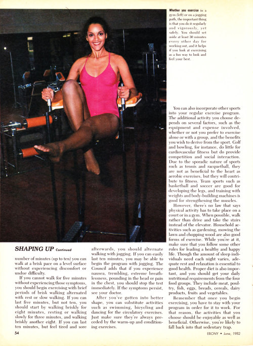 vintagespandexgirl: blkvintageeverything:Ebony Magazine | Shaping Up Your Bod (June 1982)Jane Ke