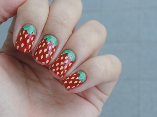 strawberry nails