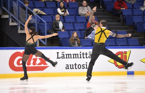 figureskatingcostumes: Betina Popova and Sergey Mozgov’s Cabaret costumes at the 2019 Russian Test S