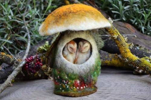 Needle Felted Barn Owls //Harthicune