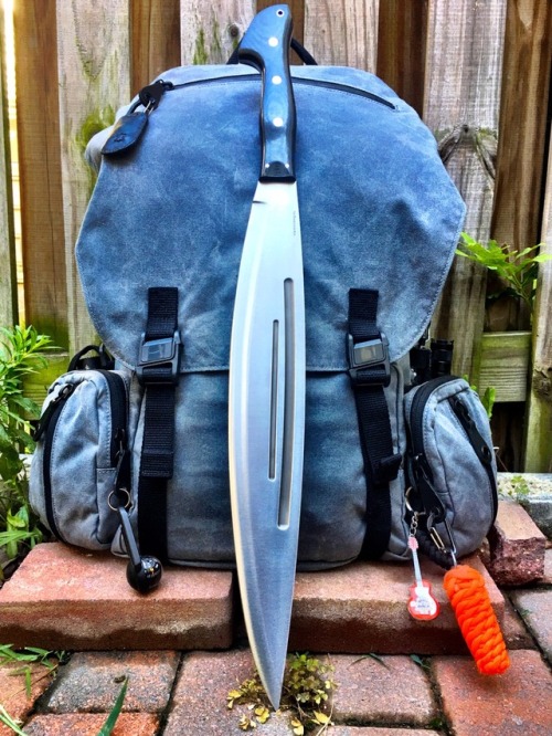 Bark River Moro Barong and Blackhawk! Diversion Waxed Canvas Rucksack.