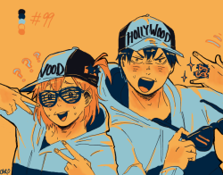 a-zebra-was-here:  thank you anon! here’s yachi and kageyama c:[MUFFLED RAP MUSIC PLAYING IN THE DISTANCE] 