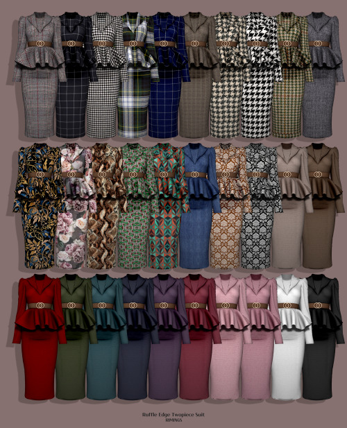 [RIMINGS] Ruffle Edge Twopiece Suit - FULL BODY- NEW MESH- ALL LODS- NORMAL MAP- 30 SWATCHES- HQ COM