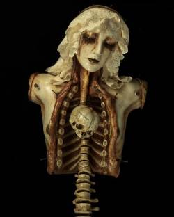 ex0skeletal:“Embracing Mother” (2019) by Emil Melmoth30&quot; x 16&quot; x 56&quot;Epoxy clay, metal and varnished wood