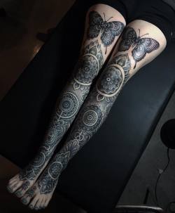 womenwithink:  By @savannahcolleen #blackwork #blackandgrey #blackworkers #blacktattooart #legsleeve #legtattoo #mandala #mandalatattoo #dotwork #geometricaltattoo #sacredgeometry #womenwithink #womenwithtattoos #girlswithink #girlswithtattoos #ink #inked