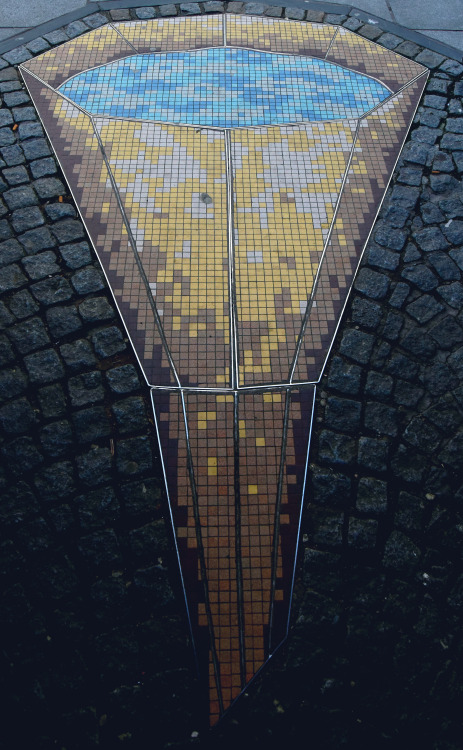 Two Mosaics marking the spot where the last person accused of witchcraft in Scotland (Grissel Jaffra