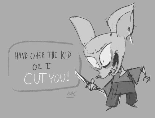 waymonds: HAND OVER THE KID…… OR I CUT YOU!!!High pants gangster chihuahua is looking 