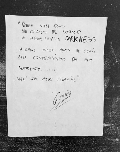 Promo picture of BURZUM; on the back of it there are “Dunkelheit” lyrics handwritten by 