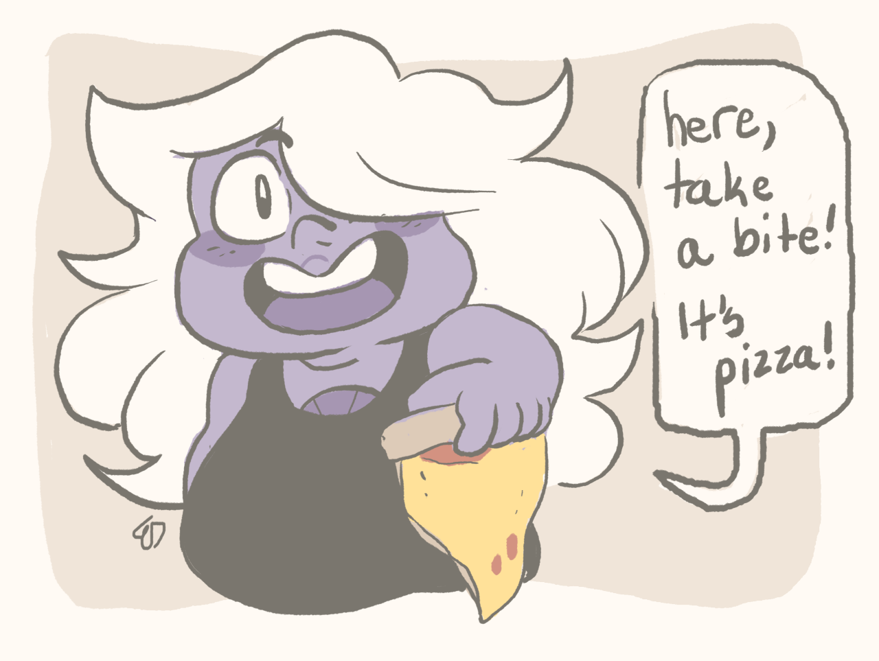 mushroomstairs:  a quick silly comic but i want lapis to eat as much as amethyst