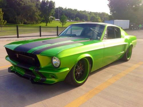 hotrodzandpinups:  sexymileena:  Snakeskin Viper Green 1967 Mustang Fastback  