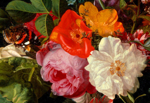 clara–lux:OOSTERWIJCK, Maria van (1630–1693) Bouquet of Flowers in a Vase, detailcirca 1670Oil
