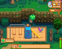 heytherefarmgirl:I almost forgot to get my Junimo plushy from the mysterious bush