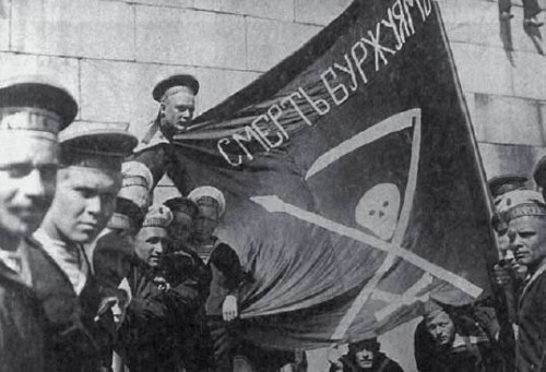 togebilp: Flag of the Kronstadt Rebellion, 1921.A flag used by sailors of the Soviet Baltic Fleet du