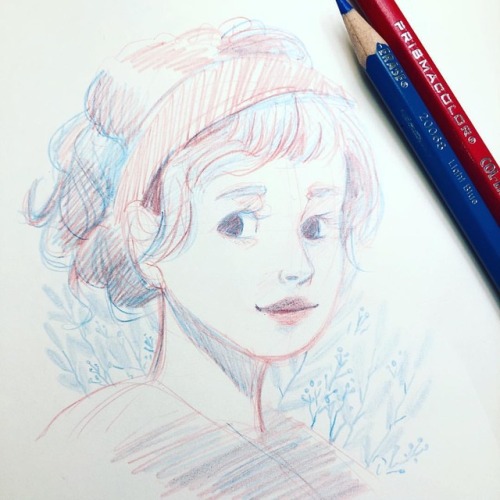 A little practice #sketch I did last night. I’ve been enjoying sketching with red and blue col