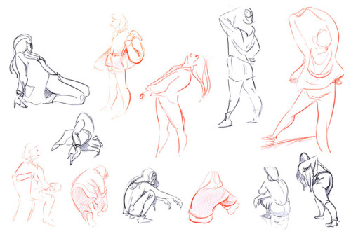 Gesture drawing #6 - 1mn to 5mn DrawingsSome friends taking really nice poses !Check out their aweso