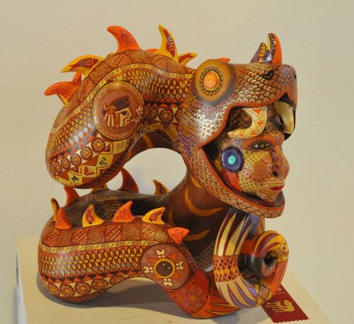 chapultepek: Quetzalcoatl Carving MexicoThis wood carving by Monica Peralta Bravo represents the god