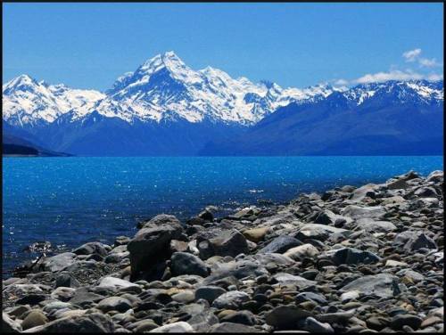 Another shrinking mountainThis image shows a lake at the foot of Aoraki (also known as Mt. Cook), th