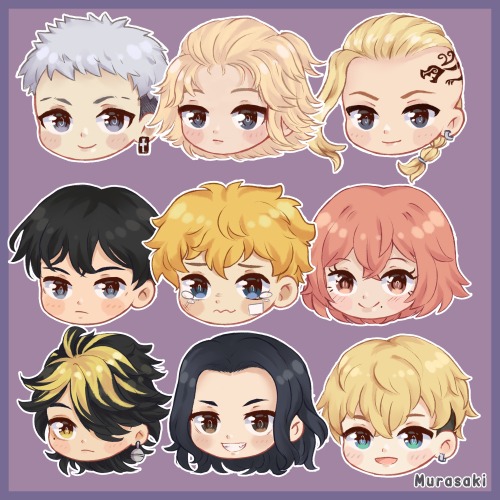 Tokyo Revengers chibi heads &lt;3If you like my art you can support me sharing or leaving a comm