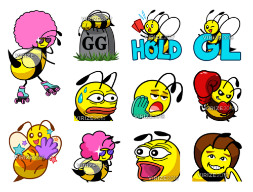 Some beemote vectors I drew in Illustrator for courtiebee on Twitch!I couldn’t post these for 