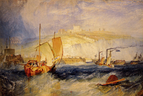 ana-insana:Joseph Mallord William Turner (1775-1851)Dover Castle First Rate, taking in stores Folkes