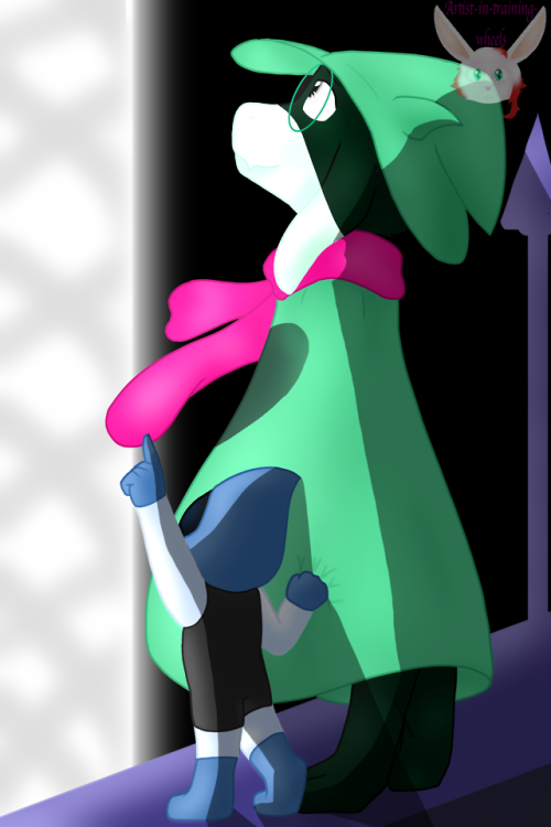 that-weird-artist-you-know: Ralsie and Lancer watching as the friends ‘return home’.&nbs