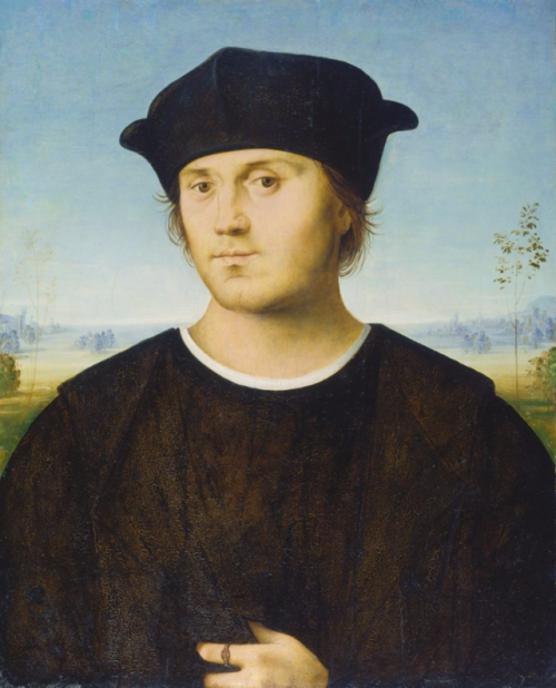 history-of-fashion:ab. 1505-1506 Amico Aspertini - Portrait of a man(Städel Museum)
