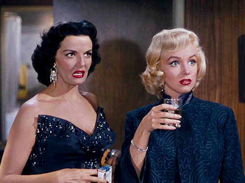 jane-foster:Marilyn Monroe and Jane Russell in Gentlemen Prefer Blondes (1953)