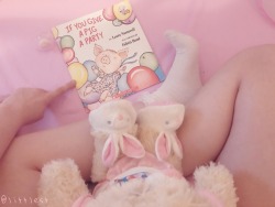 littlest:  princesses mustn’t forget to read to their stuffies once a day to help them grow! 🐻💕
