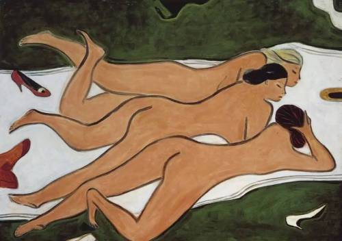 Three lying nudes    -     Sanyu (Chang Yu ) , 1950sChinese-French, 1901-1966Oil on canvas,