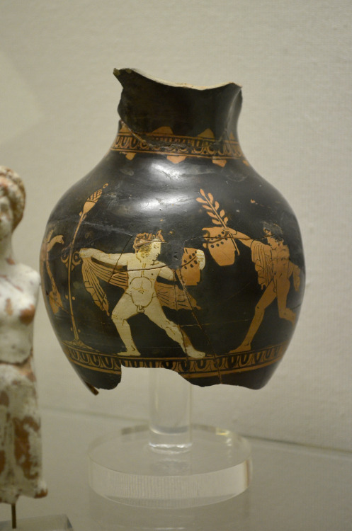 greek-museums:Archaeological Museum of Piraeus:A chous with a komos by children (5th century B.C), f