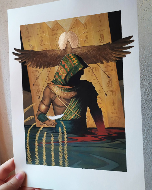 Weight Of A Feather, Assassin's Creed: Origins Fanart, Watercolour And Acrylic Gouache On Hot Press Paper,