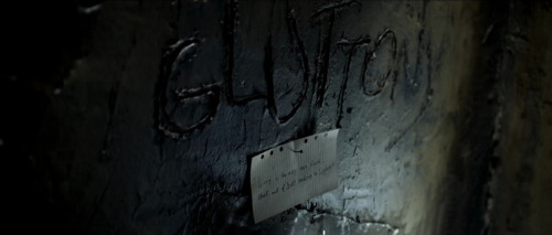 raspberrynoir:  31 Days of Halloween-Day 14“Ernest Hemingway once wrote, “The world is a fine place and worth fighting for.” I agree with the second part.”Seven (1995) Directed by David Fincher 